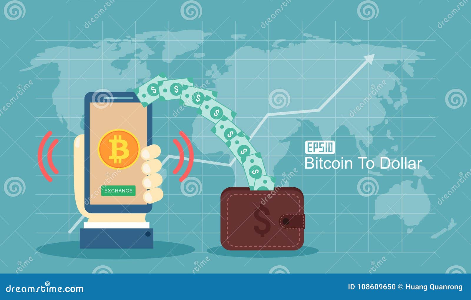 Flat Modern Design Concept Of Cryptocurrency Technology Bitcoin - 